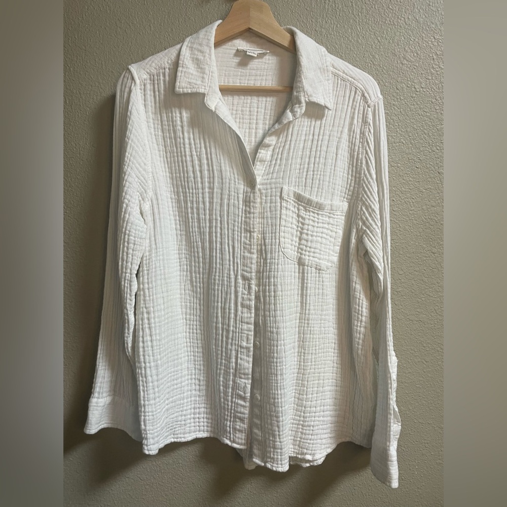 Beach Lunch Lounge•Sz Large Linen Button Down